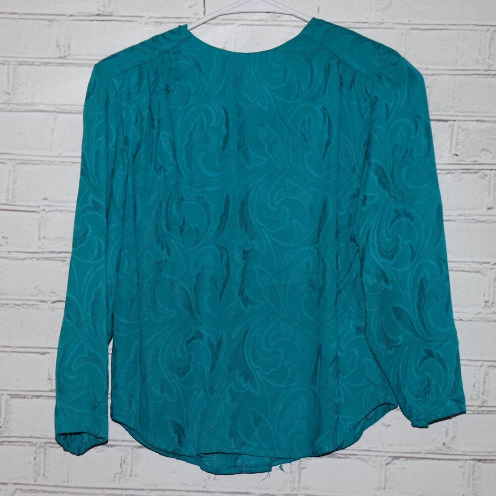 💙 Vintage Melrose Teal Textured Blouse · Size 5/6